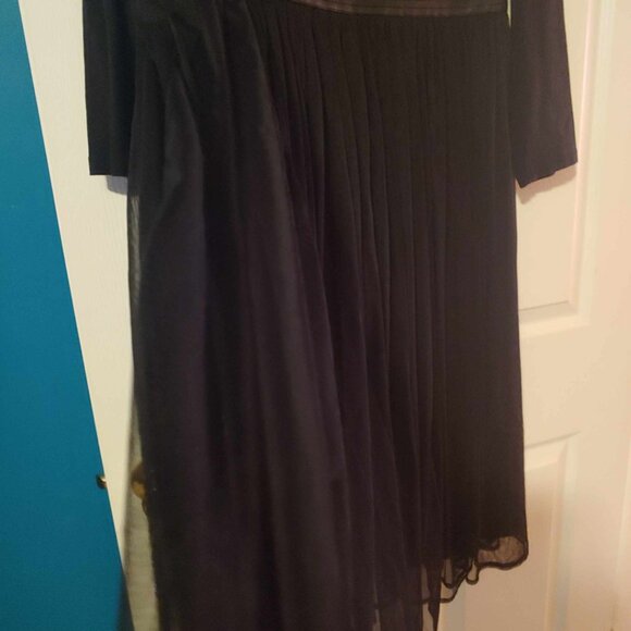 Eshakti Plus Size Black Formal Midi Dress - Picture 3 of 5